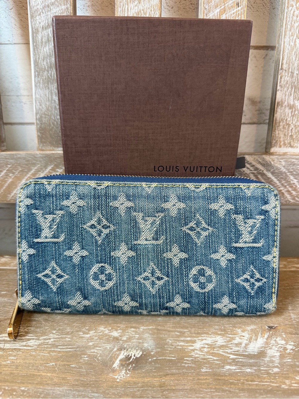 Louis Vuitton Monogram Denim Zippy Wallet